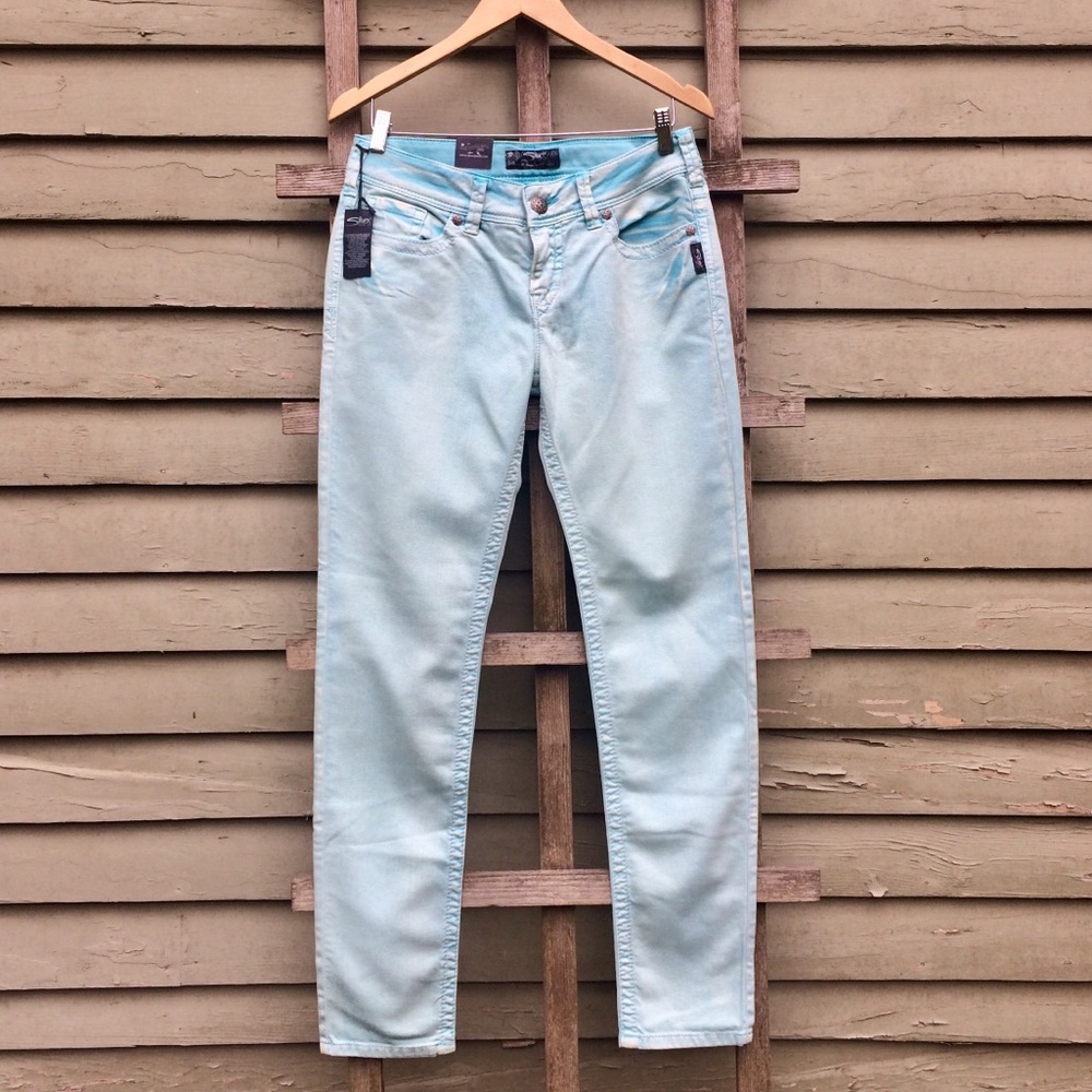 NWT Silver Brand Turquoise Skinny Jeans